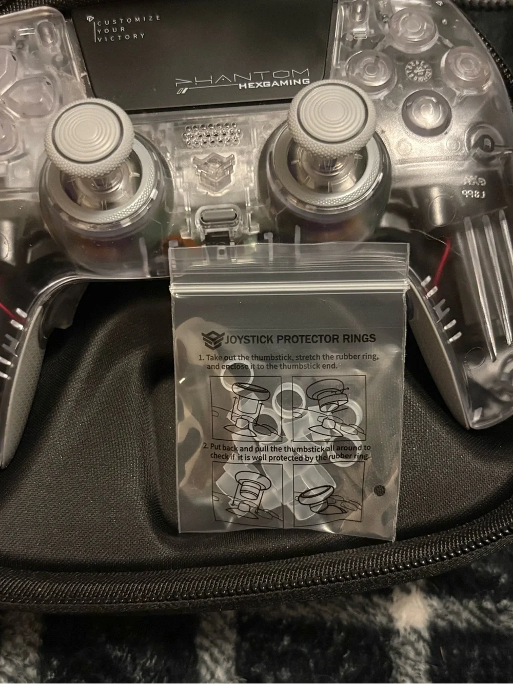 HEXGAMING PHANTOM Controller with Case , Charging Cable & Joysticks Aiming Rings